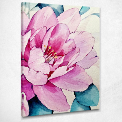 Quadro Botanico Moderno Petali Di Rosa Con Sfumature Azzurre  btn36 quadro stampato su tela