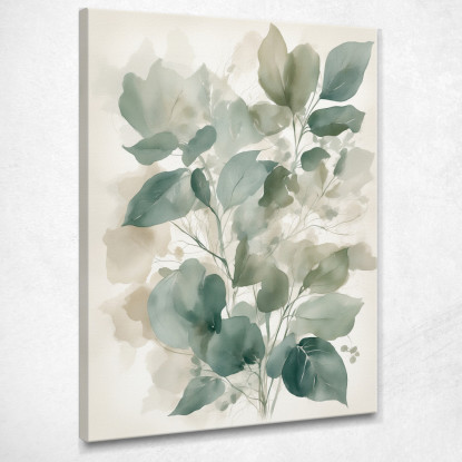 Quadro Botanico Moderno Sfumatura Delle Foglie Verdi Minimalista  btn39 quadro stampato su tela