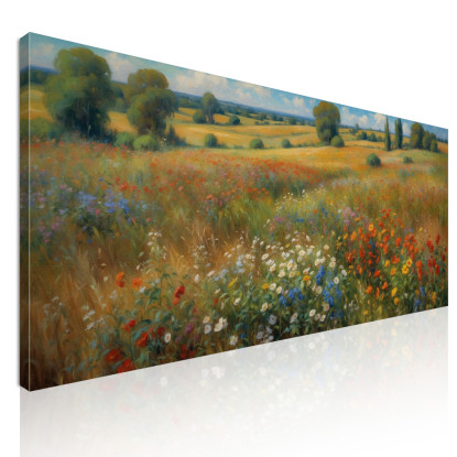 Quadro Botanico Campagna In Fiore In Stile Impressionista  bow8 quadro stampato su tela