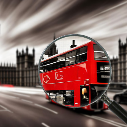 Quadro Moderno Città Astratto Iconici Autobus Rossi Di Londra Davanti A Big Ben E Parlamento  ct12 quadro stampato su tela