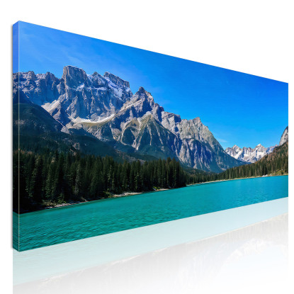 Quadro Montagne Lago Accattivante Con Cime Spettacolari E Cieli Azzurri  mow5 quadro stampato su tela