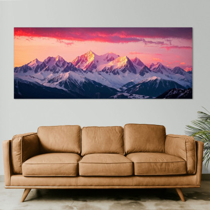 Quadro Montagne Alba Sulle Maestose Montagne Innevate  mow32 quadro stampato su tela