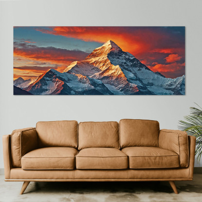 Quadro Montagne Tramonto Che Illumina Maestose Cime Innevate  mow34 quadro stampato su tela