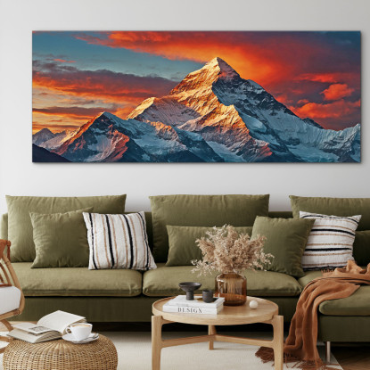 Quadro Montagne Tramonto Che Illumina Maestose Cime Innevate  mow34 quadro stampato su tela