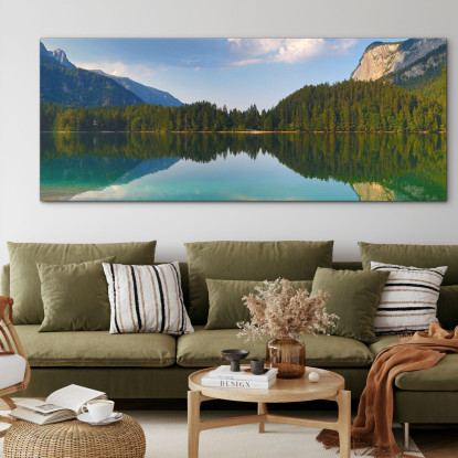 Quadro Montagne Lago Tranquillo Con Splendidi Riflessi Montani  mow38 quadro stampato su tela