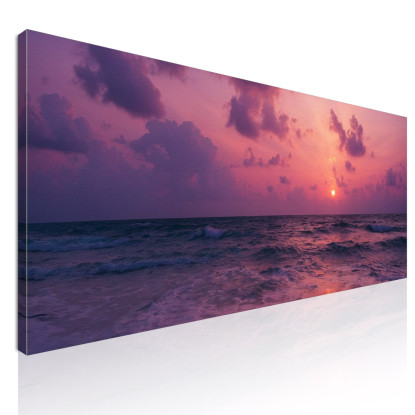 Quadro Paesaggio Mare Tramonto Viola Sul Mare  seal3 quadro stampato su tela