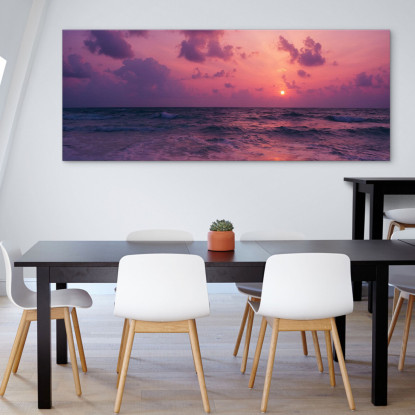 Quadro Paesaggio Mare Tramonto Viola Sul Mare  seal3 quadro stampato su tela