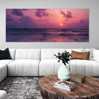 Quadro Paesaggio Mare Tramonto Viola Sul Mare  seal3 quadro stampato su tela