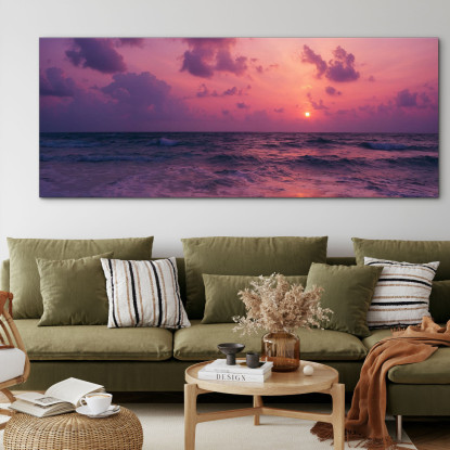 Quadro Paesaggio Mare Tramonto Viola Sul Mare  seal3 quadro stampato su tela