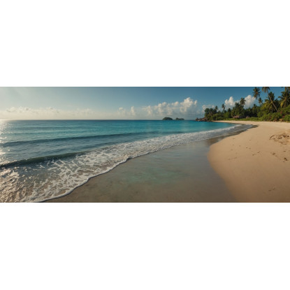 Quadro Paesaggio Mare Spiaggia Tropicale Con Onde Calme E Cielo Limpido  seal19 quadro stampato su tela