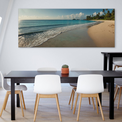 Quadro Paesaggio Mare Spiaggia Tropicale Con Onde Calme E Cielo Limpido  seal19 quadro stampato su tela