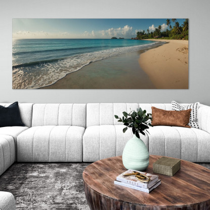 Quadro Paesaggio Mare Spiaggia Tropicale Con Onde Calme E Cielo Limpido  seal19 quadro stampato su tela