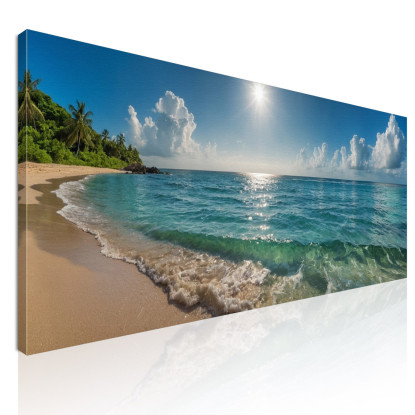 Quadro Paesaggio Mare Spiaggia Tropicale Con Acque Turchesi E Cielo Soleggiato  seal20 quadro stampato su tela