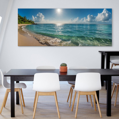 Quadro Paesaggio Mare Spiaggia Tropicale Con Acque Turchesi E Cielo Soleggiato  seal20 quadro stampato su tela