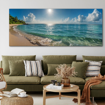 Quadro Paesaggio Mare Spiaggia Tropicale Con Acque Turchesi E Cielo Soleggiato  seal20 quadro stampato su tela