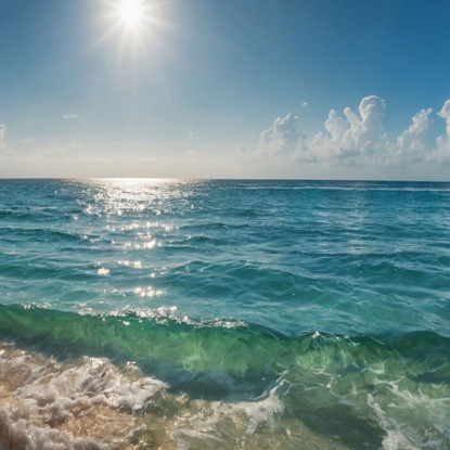 Quadro Paesaggio Mare Spiaggia Tropicale Con Acque Turchesi E Cielo Soleggiato  seal20 quadro stampato su tela