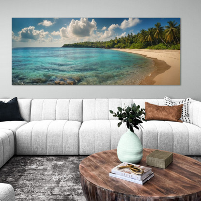 Quadro Paesaggio Mare Spiaggia Tropicale Con Acque Limpide E Verde Rigoglioso seal27 quadro stampato su tela