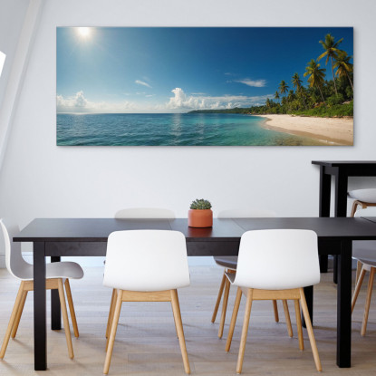 Quadro Paesaggio Mare Acque Blu E Palme Su Spiaggia Tropicale  seal30 quadro stampato su tela