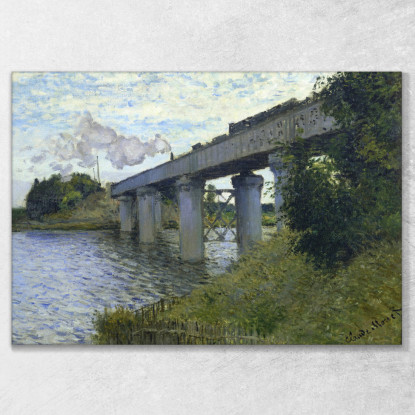 Il Ponte Ferroviario Ad Argenteuil 1874 Claude Monet mnt89 quadro stampato su tela