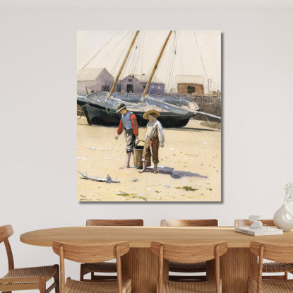 Ein Korb Mit Muscheln Winslow Homer drucken auf leinwand