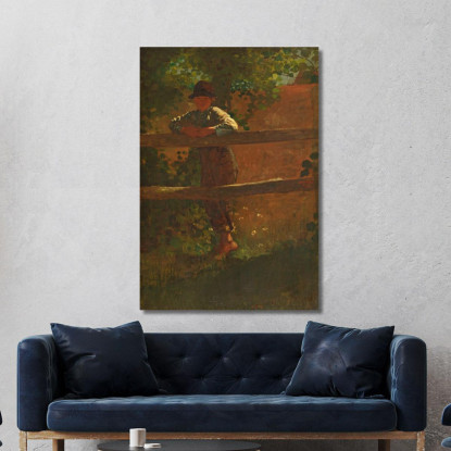 Un Ragazzo Di Campagna Winslow Homer quadro stampato su tela