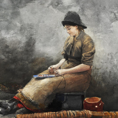 Lignes D'Appâtage D'Une Pêcheuse Winslow Homer tableau impression sur toile