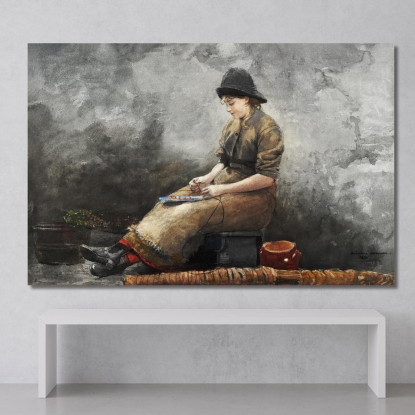 Lignes D'Appâtage D'Une Pêcheuse Winslow Homer tableau impression sur toile