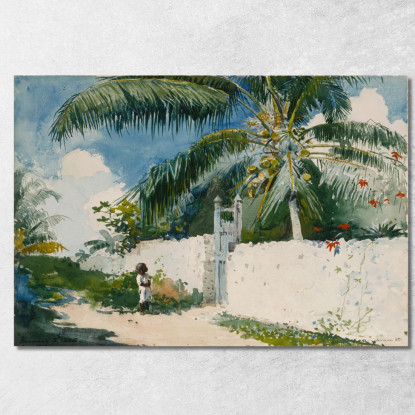 Un Jardín En Nasáu Winslow Homer cuadro en lienzo