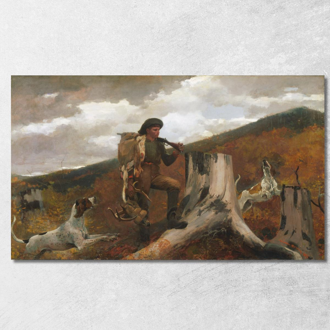 Un Cacciatore E Cani Winslow Homer quadro stampato su tela