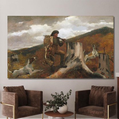 Un Chasseur Et Des Chiens Winslow Homer tableau impression sur toile