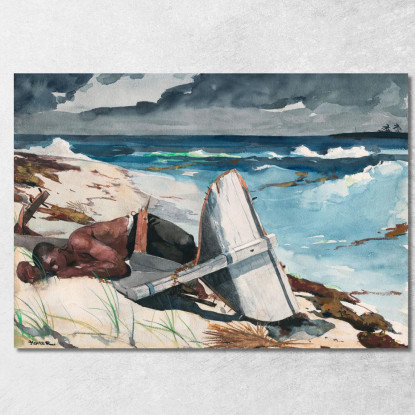 Après L'Ouragan Bahamas Winslow Homer tableau impression sur toile