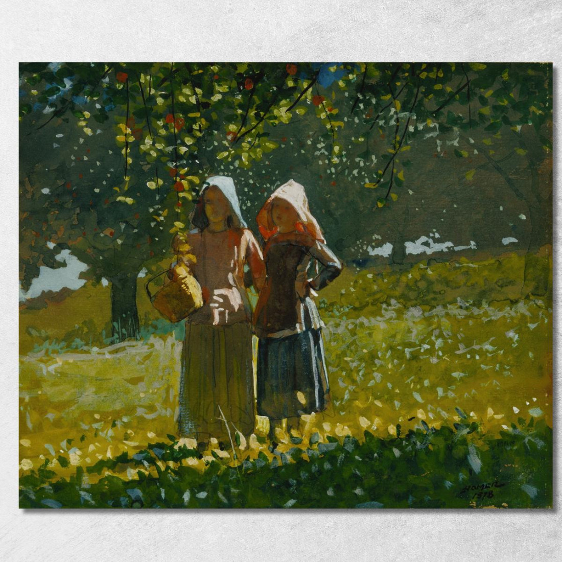 Raccolta Delle Mele Winslow Homer quadro stampato su tela
