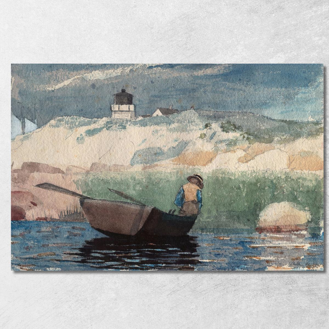 Garçon En Bateau Gloucester Winslow Homer tableau impression sur toile