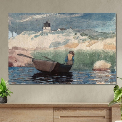 Garçon En Bateau Gloucester Winslow Homer tableau impression sur toile