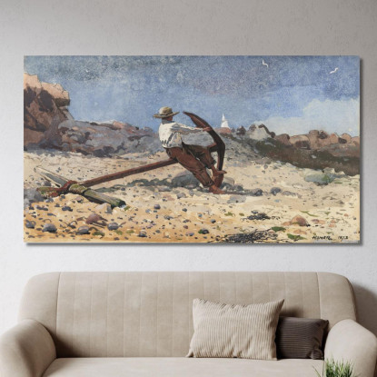 Junge Mit Anker Winslow Homer drucken auf leinwand