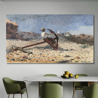 Junge Mit Anker Winslow Homer drucken auf leinwand