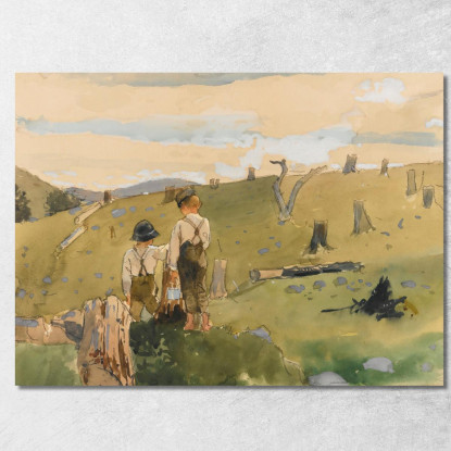 Ragazzi Su Una Collina Winslow Homer quadro stampato su tela