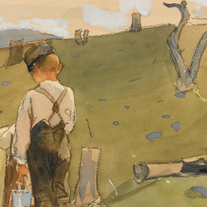 Niños En La Ladera De Una Colina Winslow Homer cuadro en lienzo