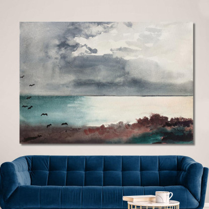 La Tempesta Che Si Infrange Sulla Costa Del Maine Winslow Homer quadro stampato su tela