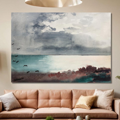 La Tempesta Che Si Infrange Sulla Costa Del Maine Winslow Homer quadro stampato su tela