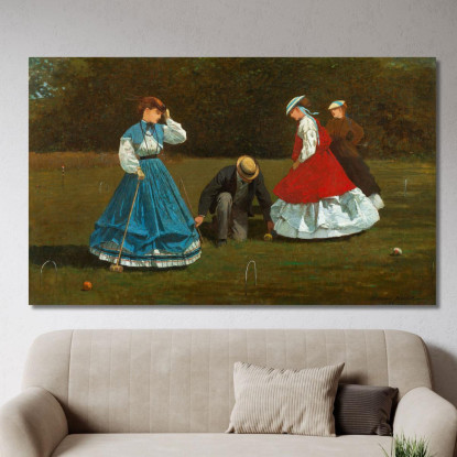 Scena Del Croquet Winslow Homer quadro stampato su tela