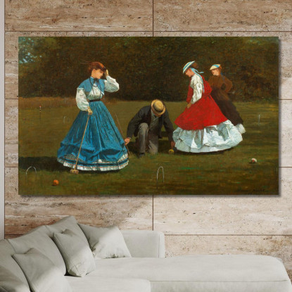 Scène De Croquet Winslow Homer tableau impression sur toile