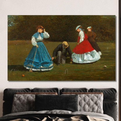 Scène De Croquet Winslow Homer tableau impression sur toile