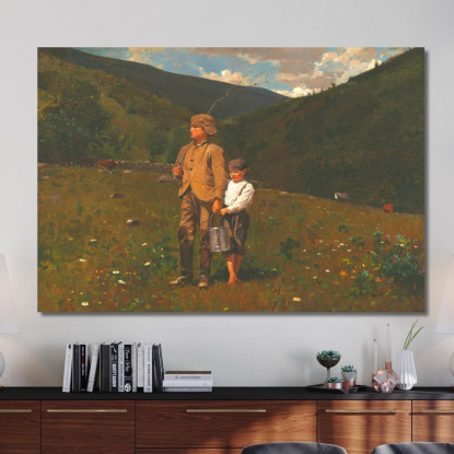 Traversée Du Pâturage Winslow Homer tableau impression sur toile