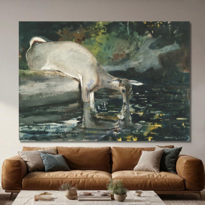 Venado Bebiendo Winslow Homer cuadro en lienzo