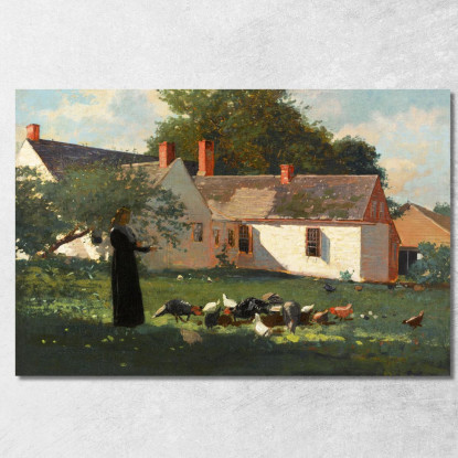 Bauernhof-Szene Winslow Homer drucken auf leinwand