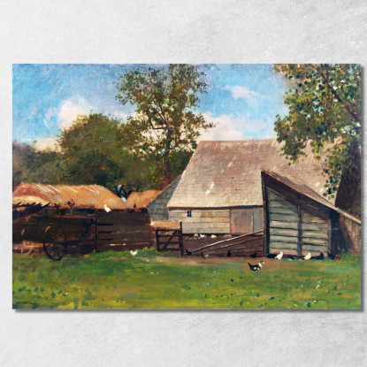 Farmyard With Ducks And Chickens Winslow Homer canvas print