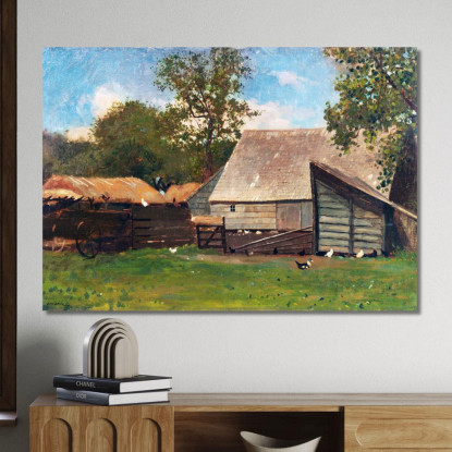 Farmyard With Ducks And Chickens Winslow Homer canvas print