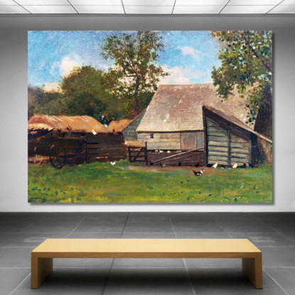 Farmyard With Ducks And Chickens Winslow Homer canvas print