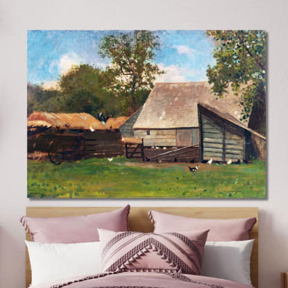 Farmyard With Ducks And Chickens Winslow Homer canvas print